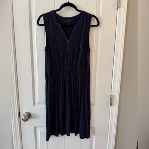 41 Hawthorn Navy Sleeveless Button-Down Dress